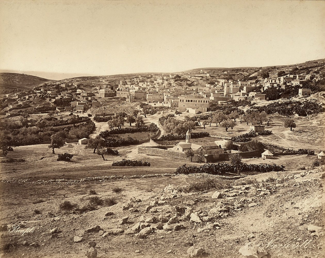 Panoramautsikt over Nasaret, Israel av Félix Bonfils