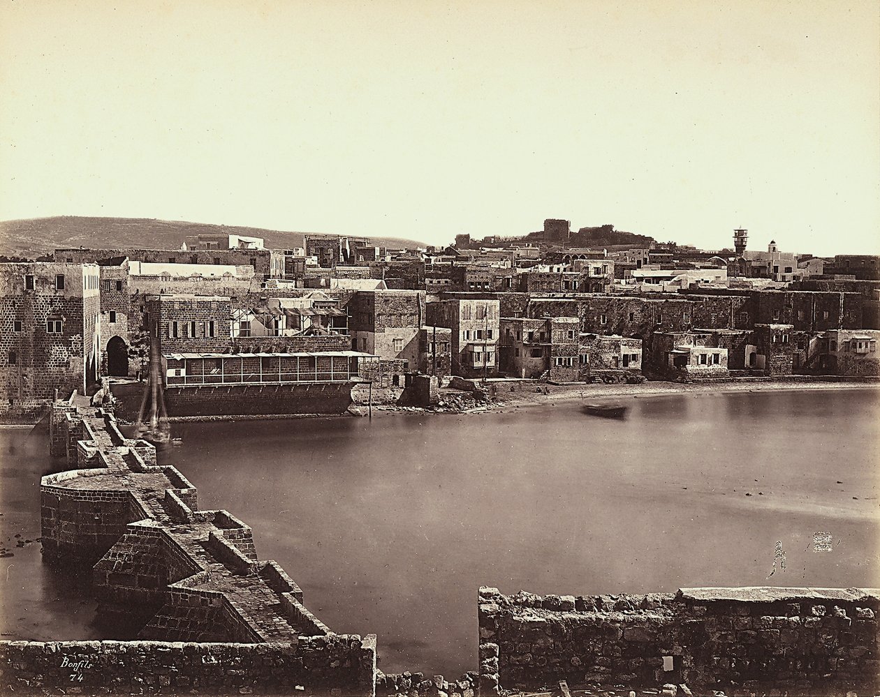 Panoramautsikt over en by i Israel av Félix Bonfils