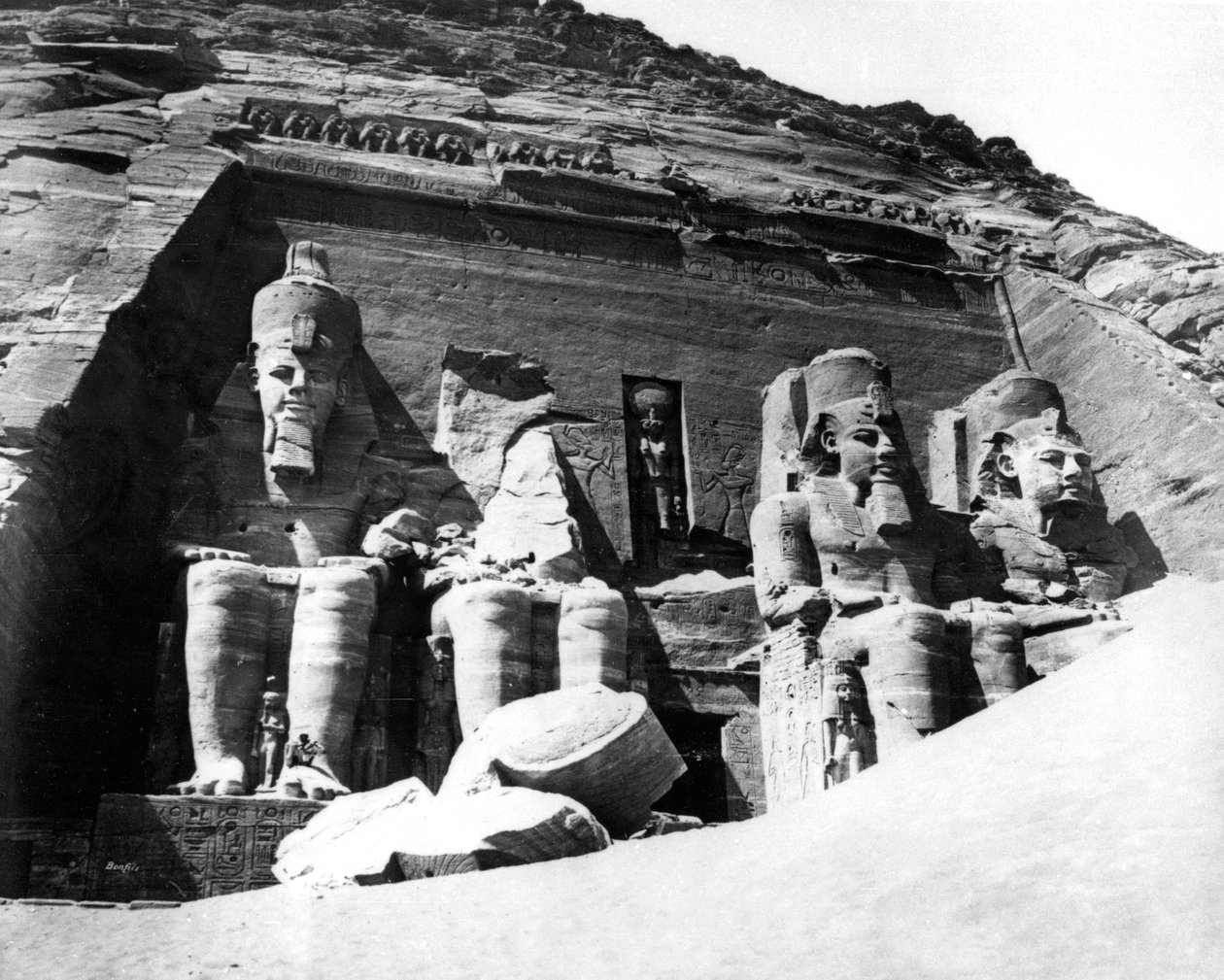 Abu Simbels tempel, Nubia, Egypt, 1878 av Félix Bonfils