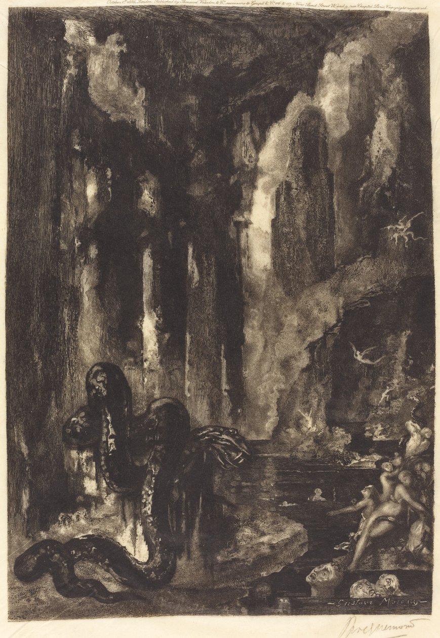 Uten tittel (The Dream of the Mogul?) av Félix Bracquemond after Gustave Moreau