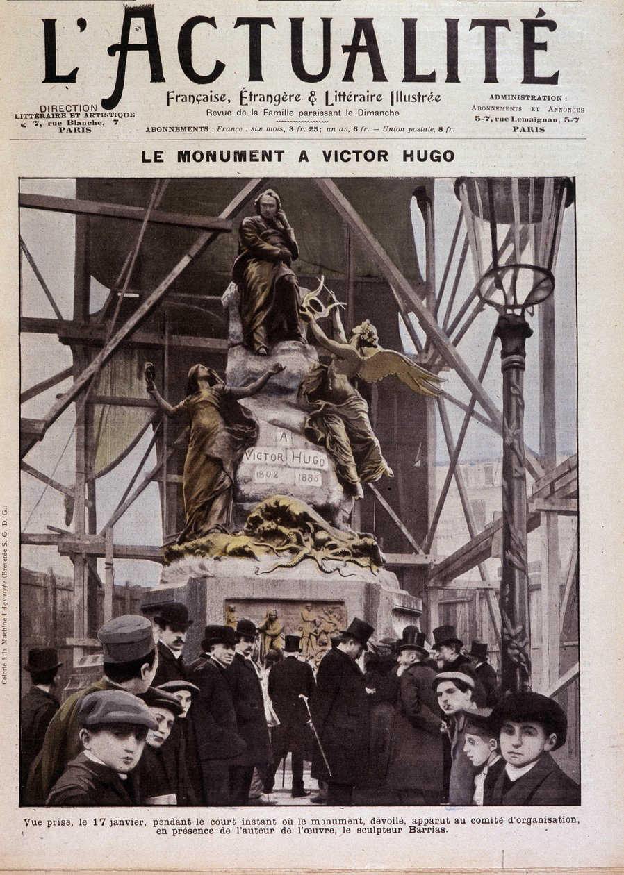 Innvielse av monumentet til Victor Hugo av Barrias, Paris, 17. januar av Félix Joseph Barrias
