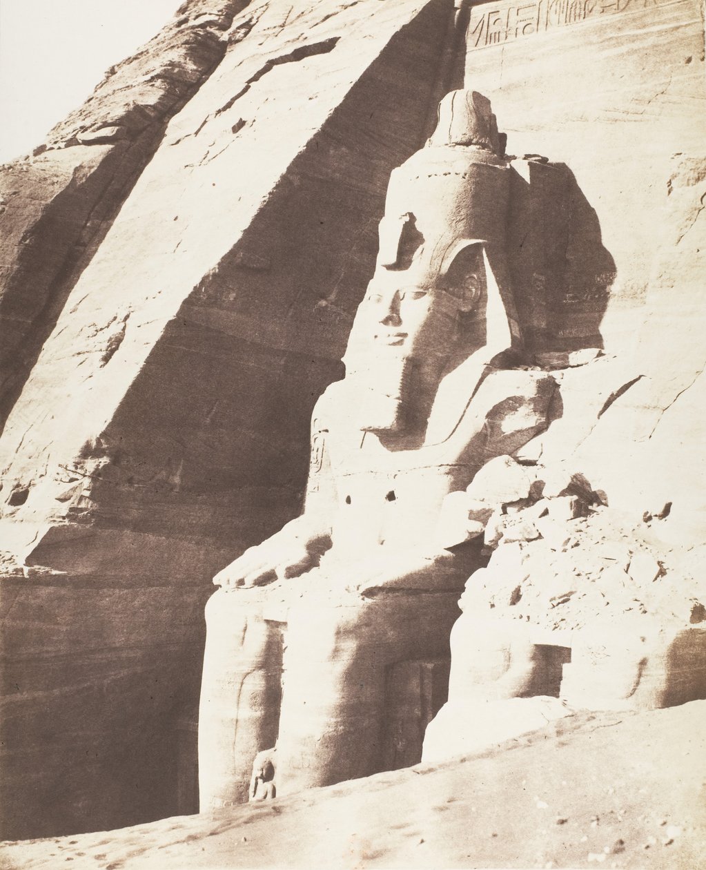 Abou Sembil, Grand Spéos - Kolossale statuer, trekvartsvisninger, 1851-52, trykt 1853-54. av Félix Teynard