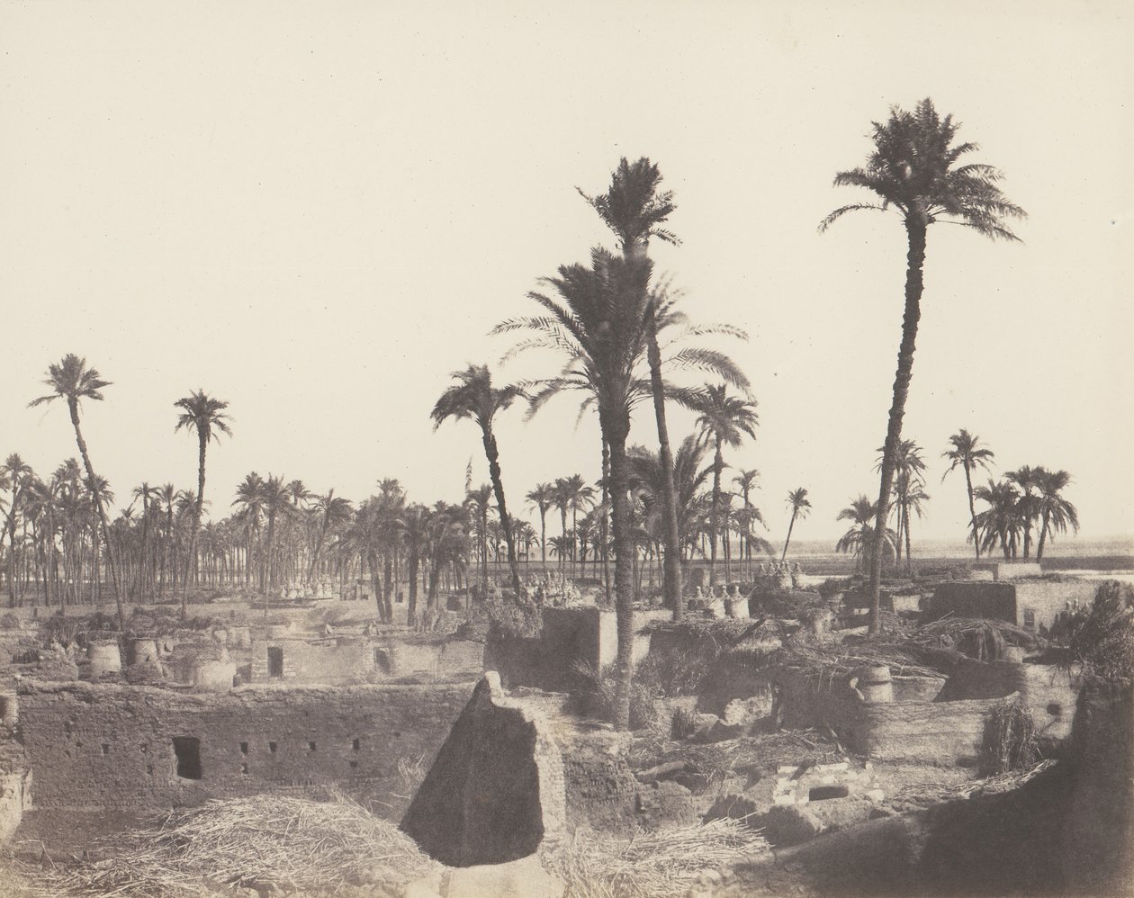 Abaziz, Interiør i en arabisk landsby, 1851-52, trykt 1853-54. av Félix Teynard