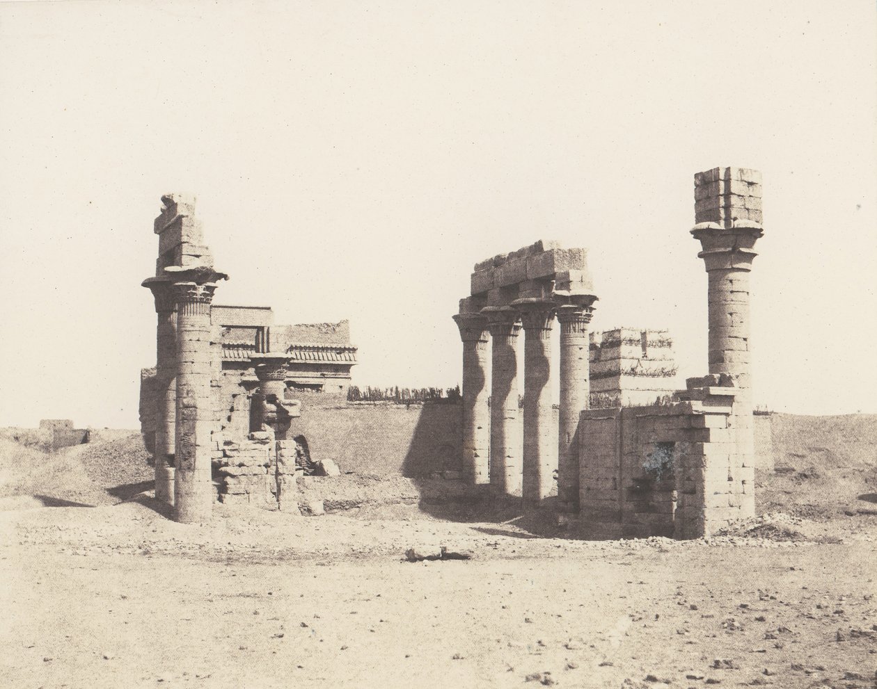 Erment Hermonthis, Vue Générale des Ruines -Temple et Mammisi, 1851-52, trykt 1853-54. av Félix Teynard