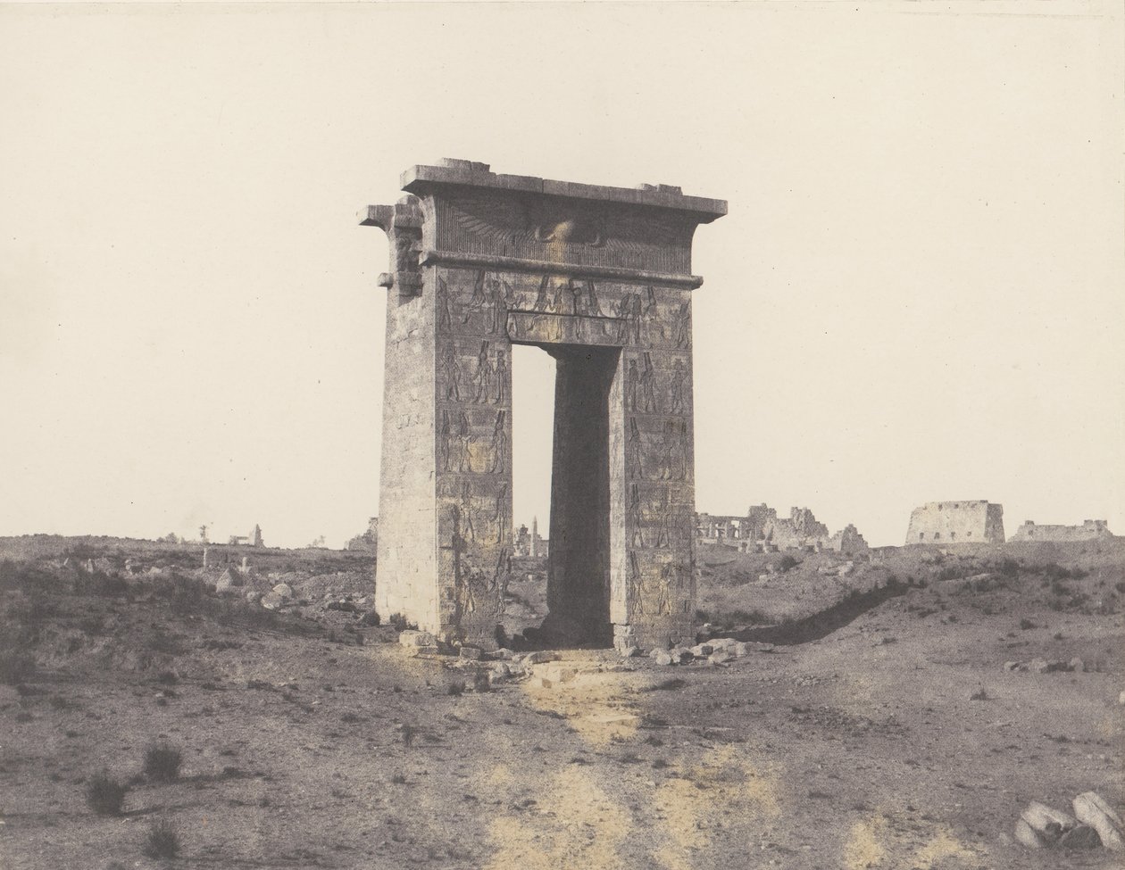 Karnak Theben, Great North Gate sett fra punkt X, 1851-52, trykt 1853-54. av Félix Teynard