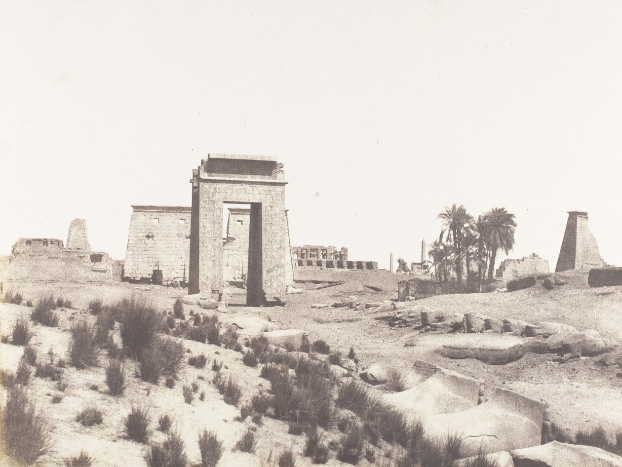 Karnak Theben, generell utsikt over ruinene tatt fra punkt B, 1851-52, trykt 1853-54. av Félix Teynard