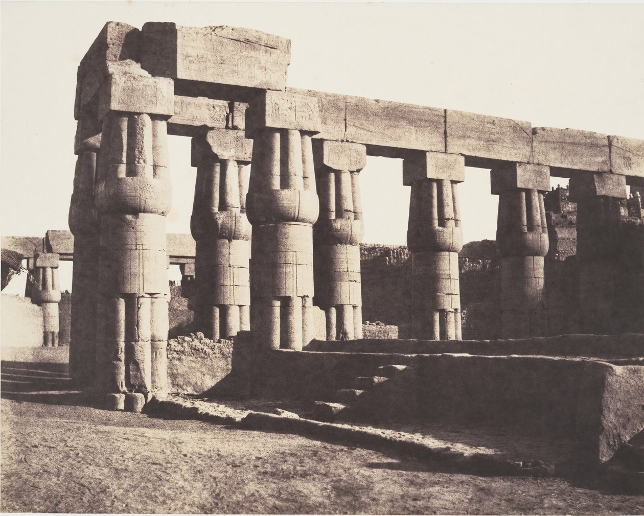 Louksor Theben, senere konstruksjon - Gallerier - Paralleller, 1851-52. av Félix Teynard