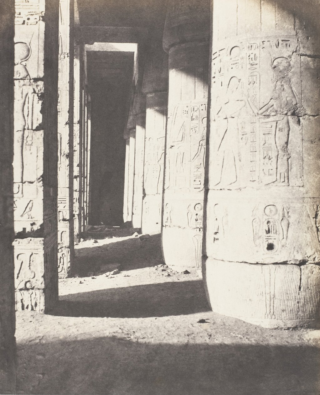 Medinet-Abou Theben, Later Constructions - Second Court - Ga..., 1851-52, trykt 1853-54. av Félix Teynard