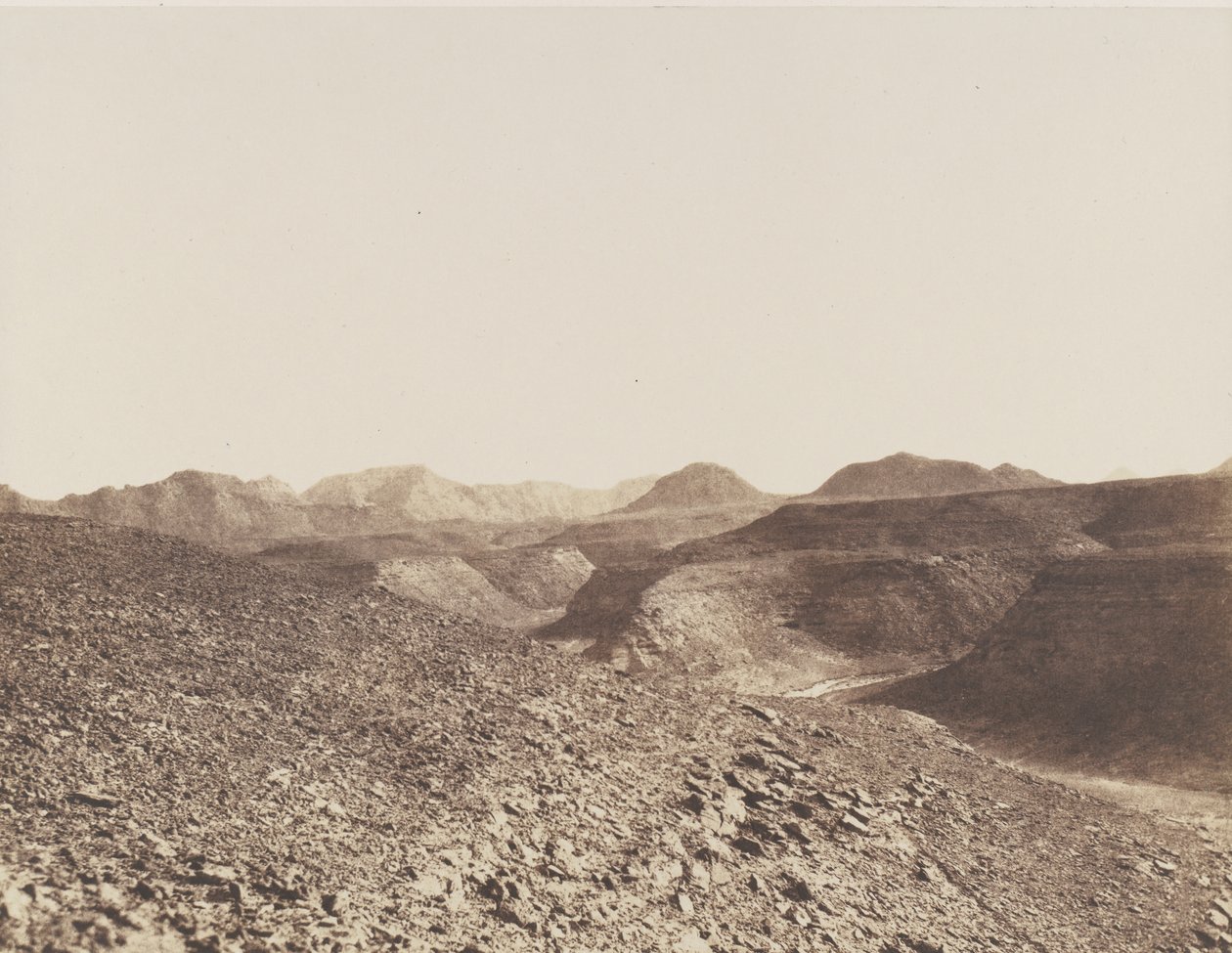 Nubia, Ibrims omgivelser, Arabian Chain - View of a Ravine, 1851-52. av Félix Teynard