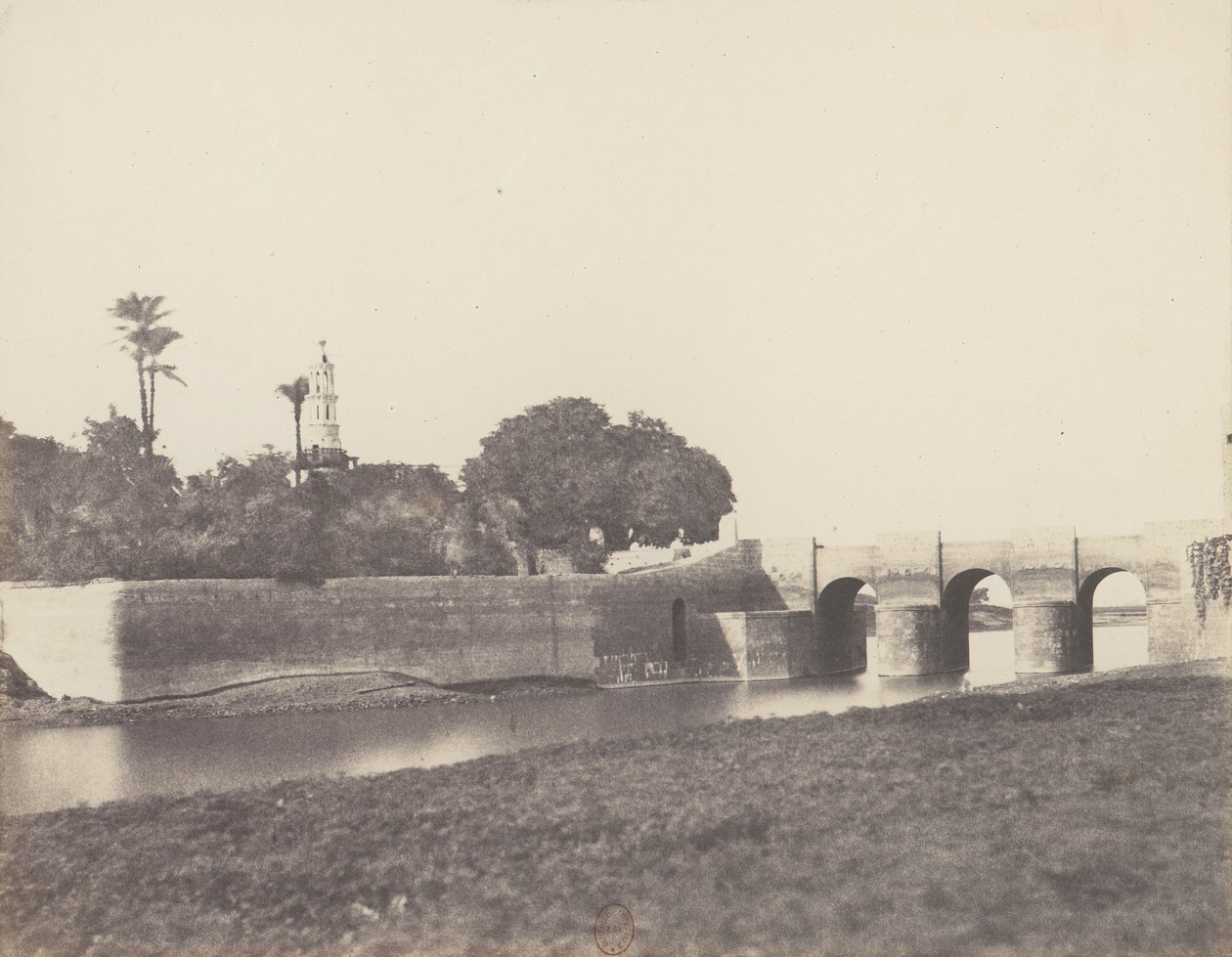 Syout, Bro over Canal Grande, 1851-52, trykt 1853-54. av Félix Teynard