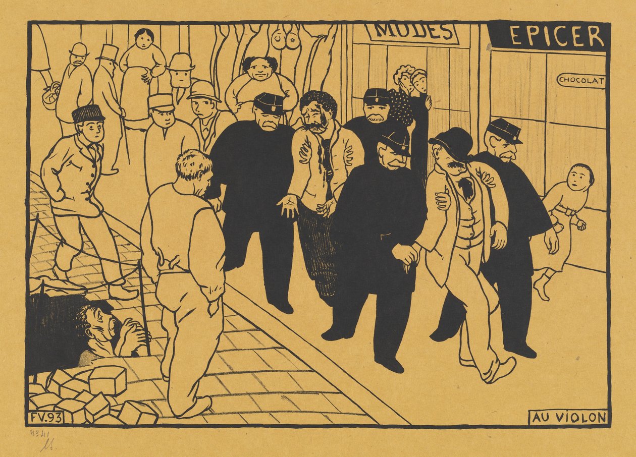 Au Violon Off to the Jug, 1893. av Félix Vallotton