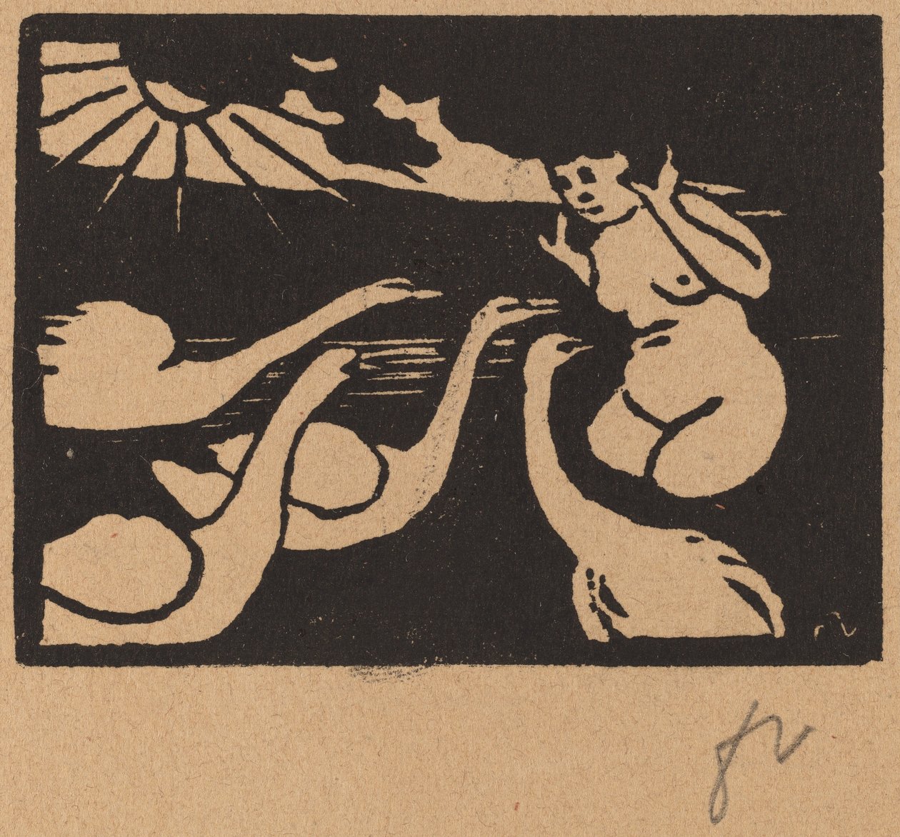 Bader med svaner av Félix Vallotton
