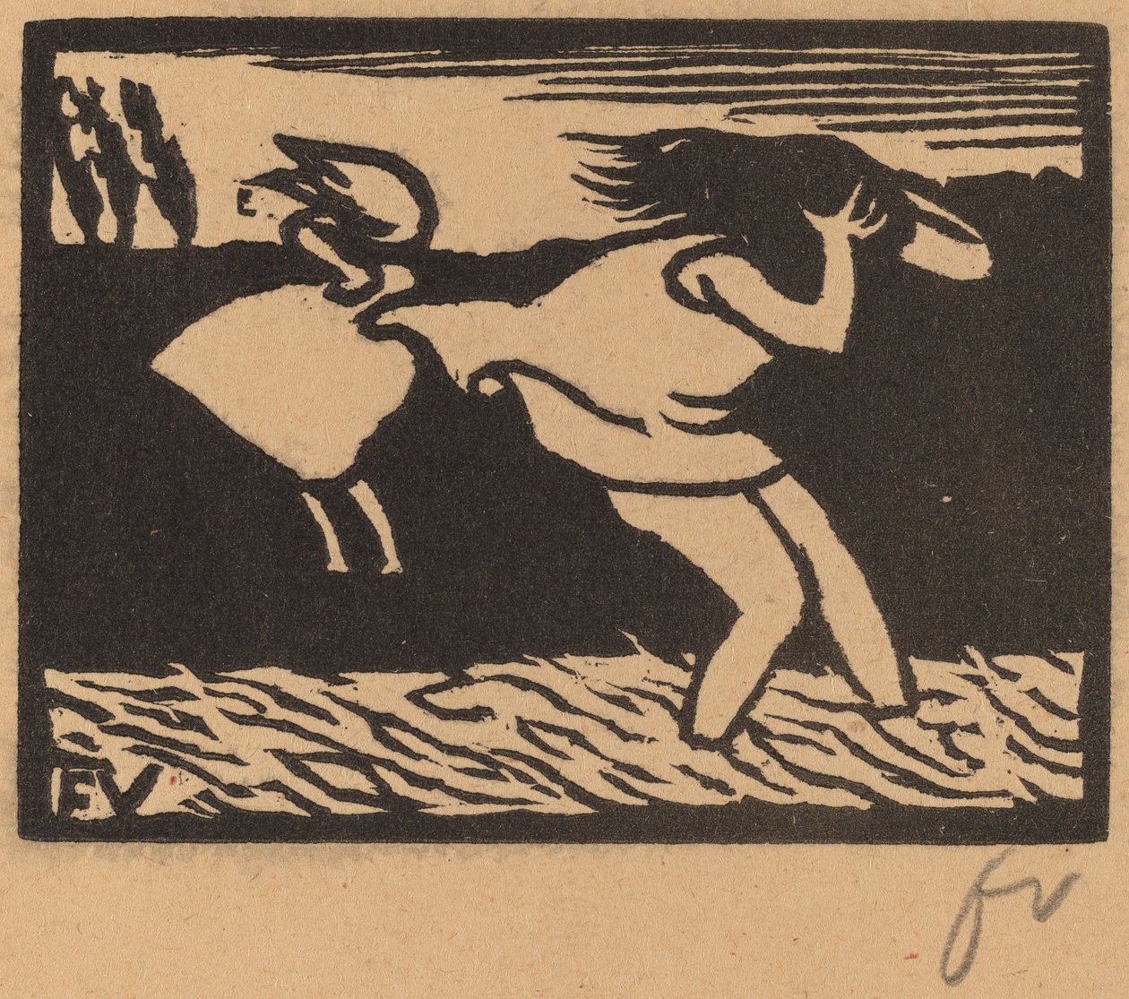 Badende fanget i en storm av Félix Vallotton