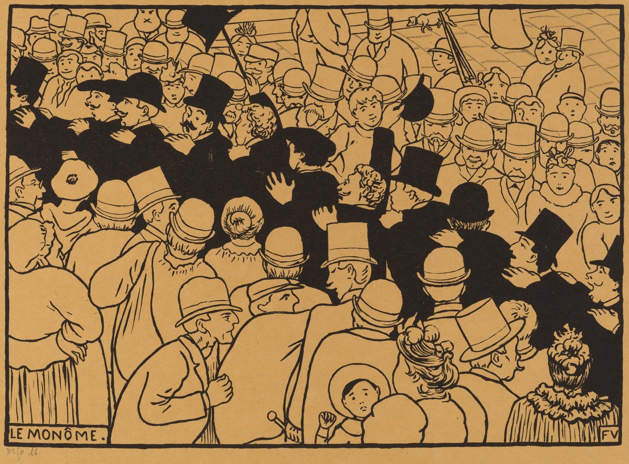 Le Monôme (paradere gjennom gatene i én fil) av Félix Vallotton