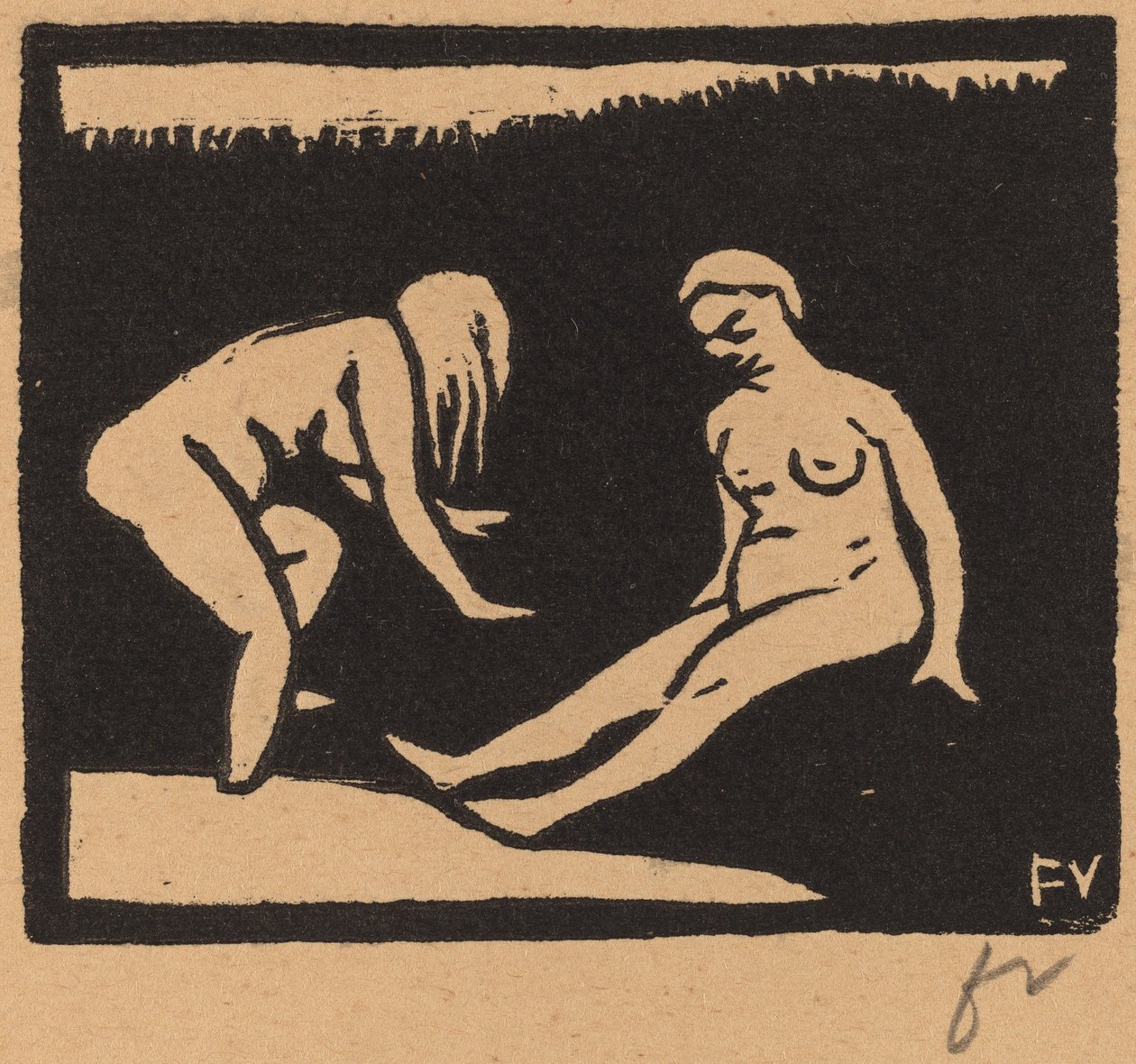 Forlater vannet La sortie du bain, 1893. av Félix Vallotton