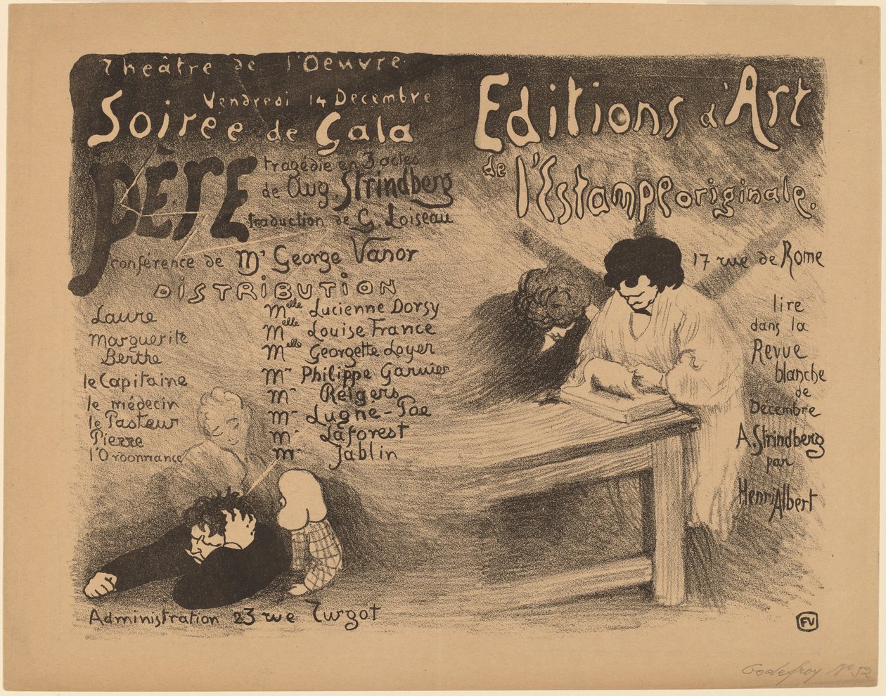 Far: tragedie i 3 akter innen august. Strindberg, 1894. av Félix Vallotton