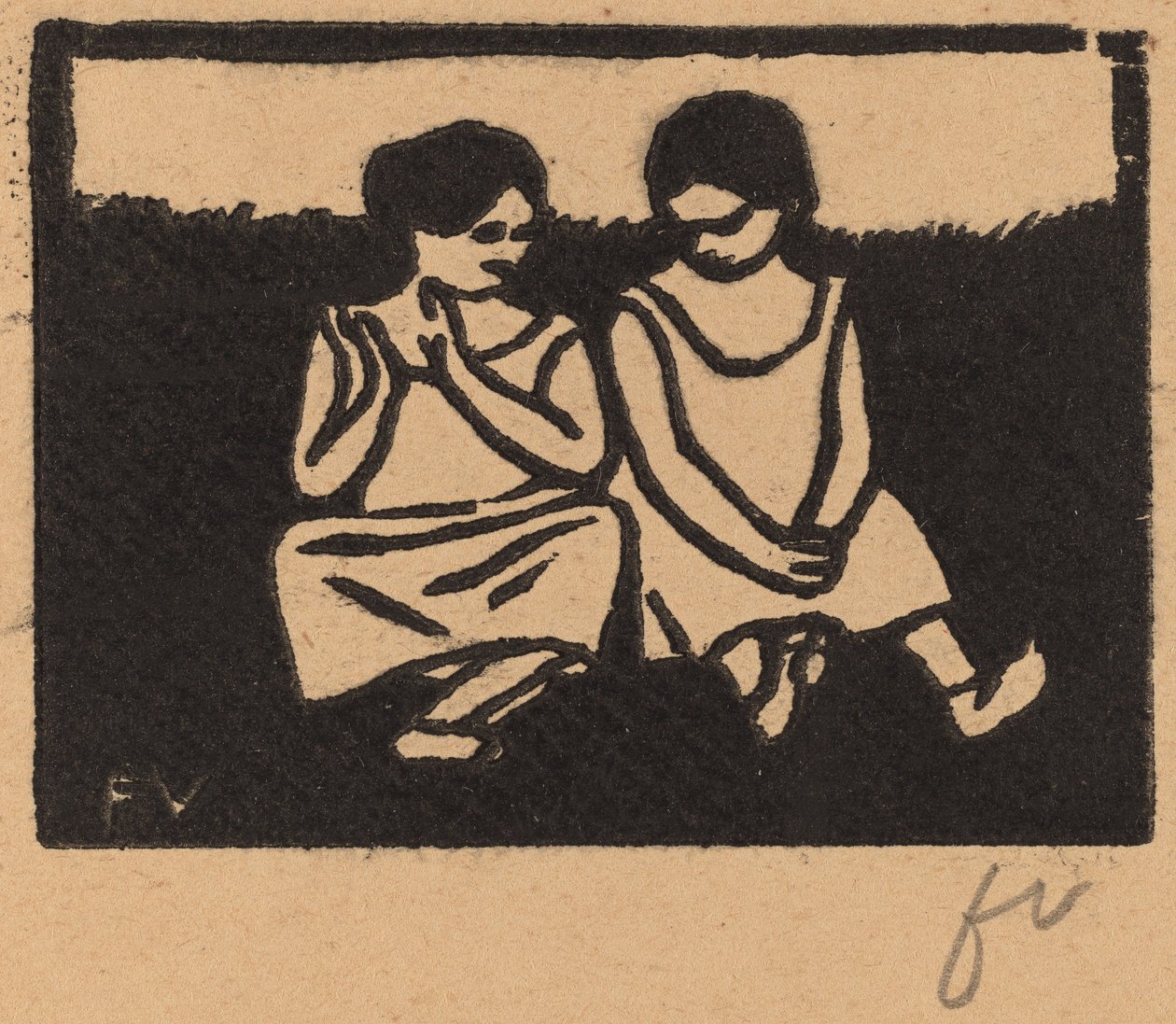 To jenter i Chemises av Félix Vallotton