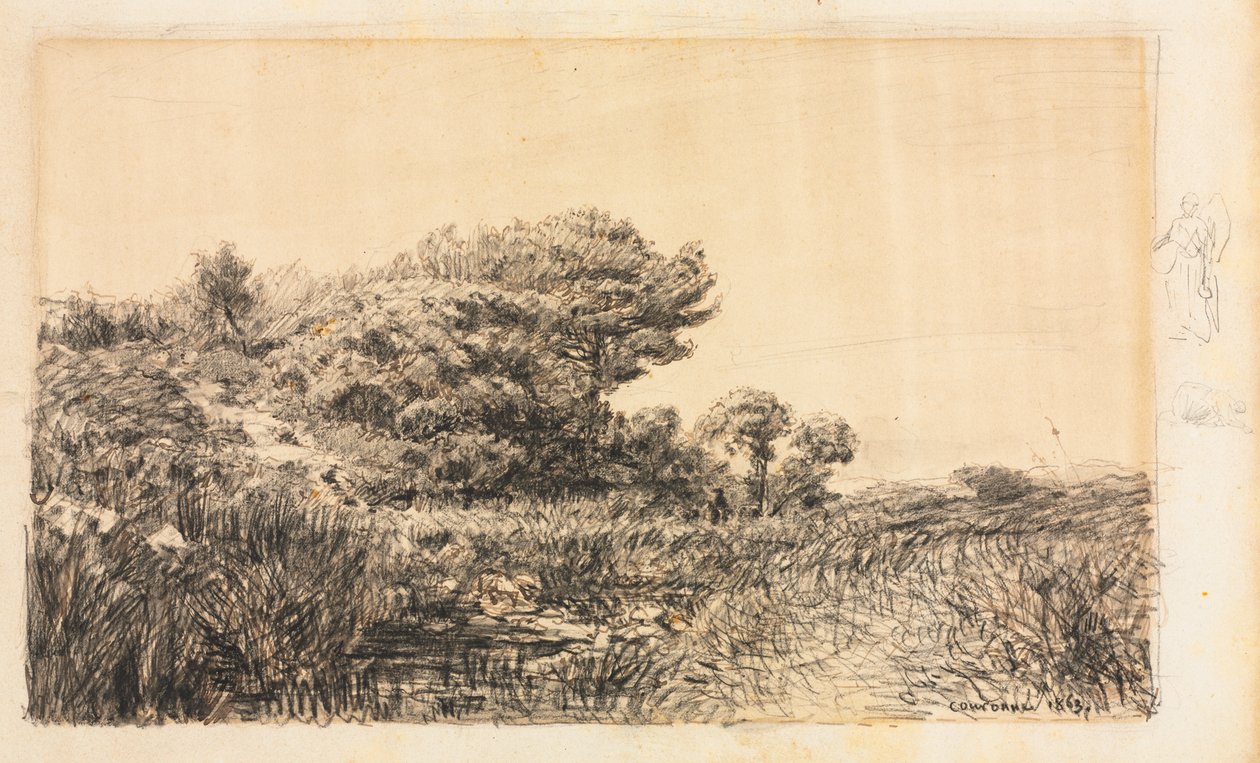 Edge of Marsh ved Couronne, 1863. av Félix Ziem