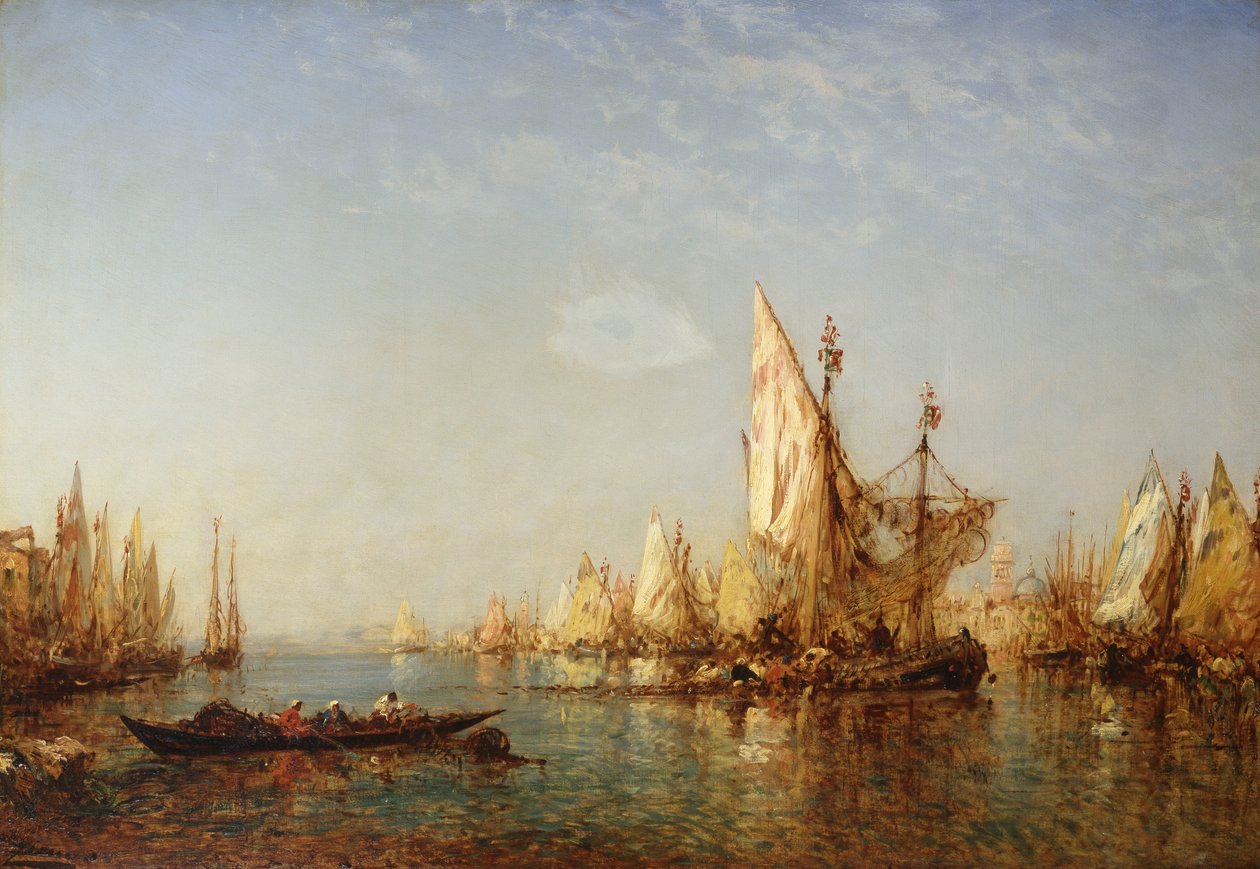 Frakt på Canal Grande, Venezia, av Félix Ziem