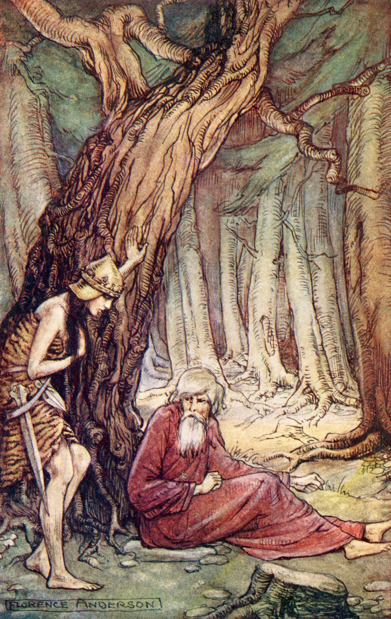 Boadicea and the Druid, fra diktet Boadicea av William Cowper, fra Reading from Historical Romances, utgitt 1914 av Florence Anderson