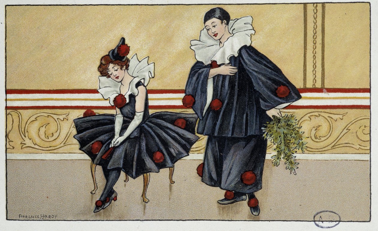 Pjerrot og Colombine - dess. av Florence Hardy, deb. Det 20. århundre av Florence Hardy