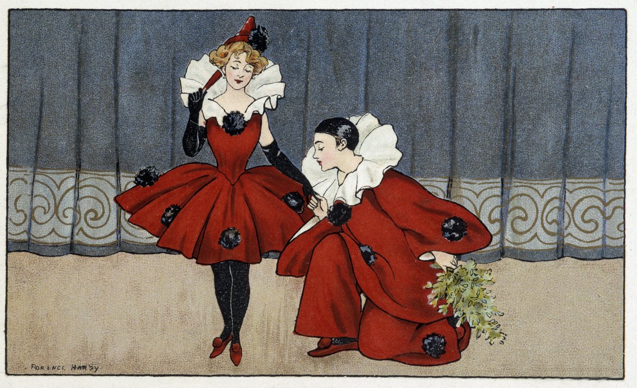 Pjerrot og Colombine - dess. av Florence Hardy, deb. Det 20. århundre av Florence Hardy