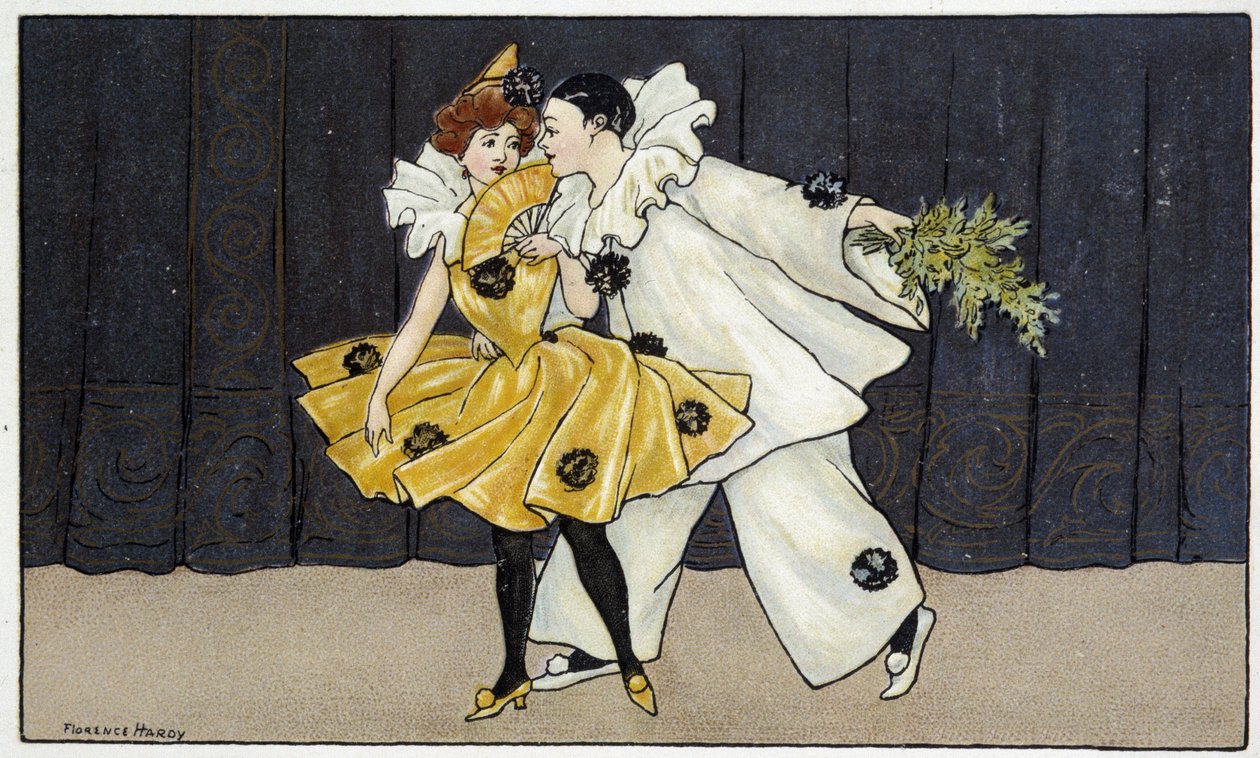 Pjerrot og Colombine - dess. av Florence Hardy, deb. Det 20. århundre av Florence Hardy