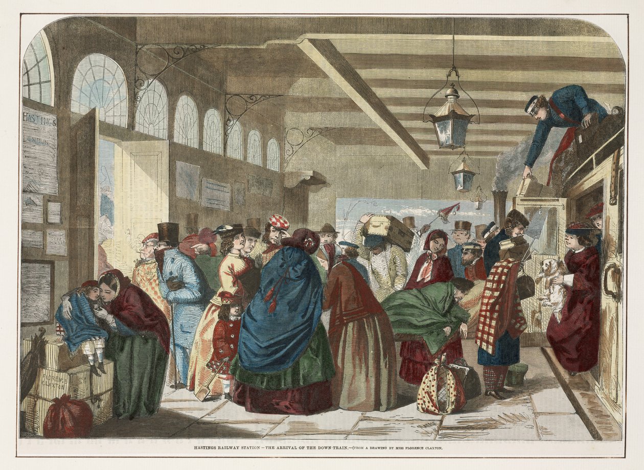 Hastings Railway Station - Ankomsten av nedtoget av Florence after Claxton