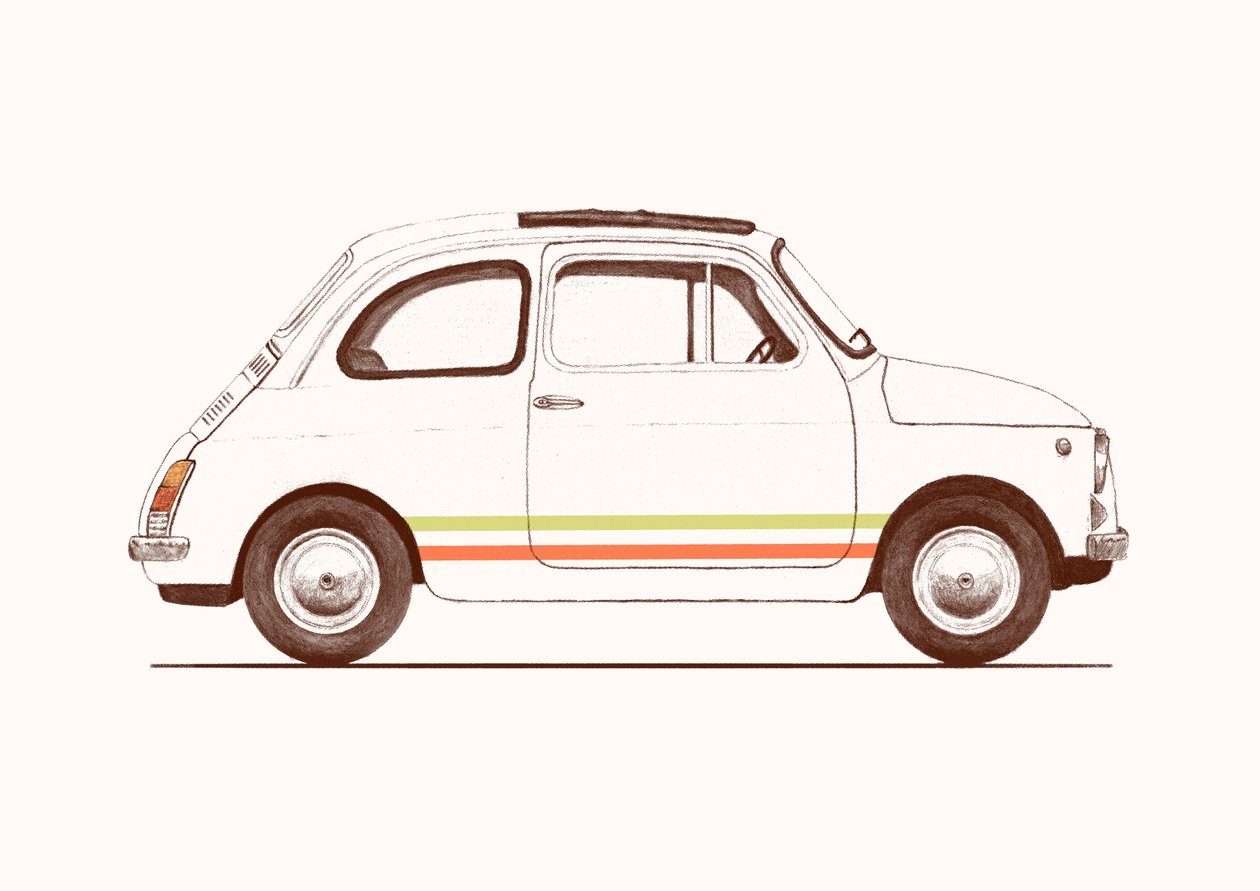 Cinquecento, 2023 (blyant og digital) av Florent Bodart