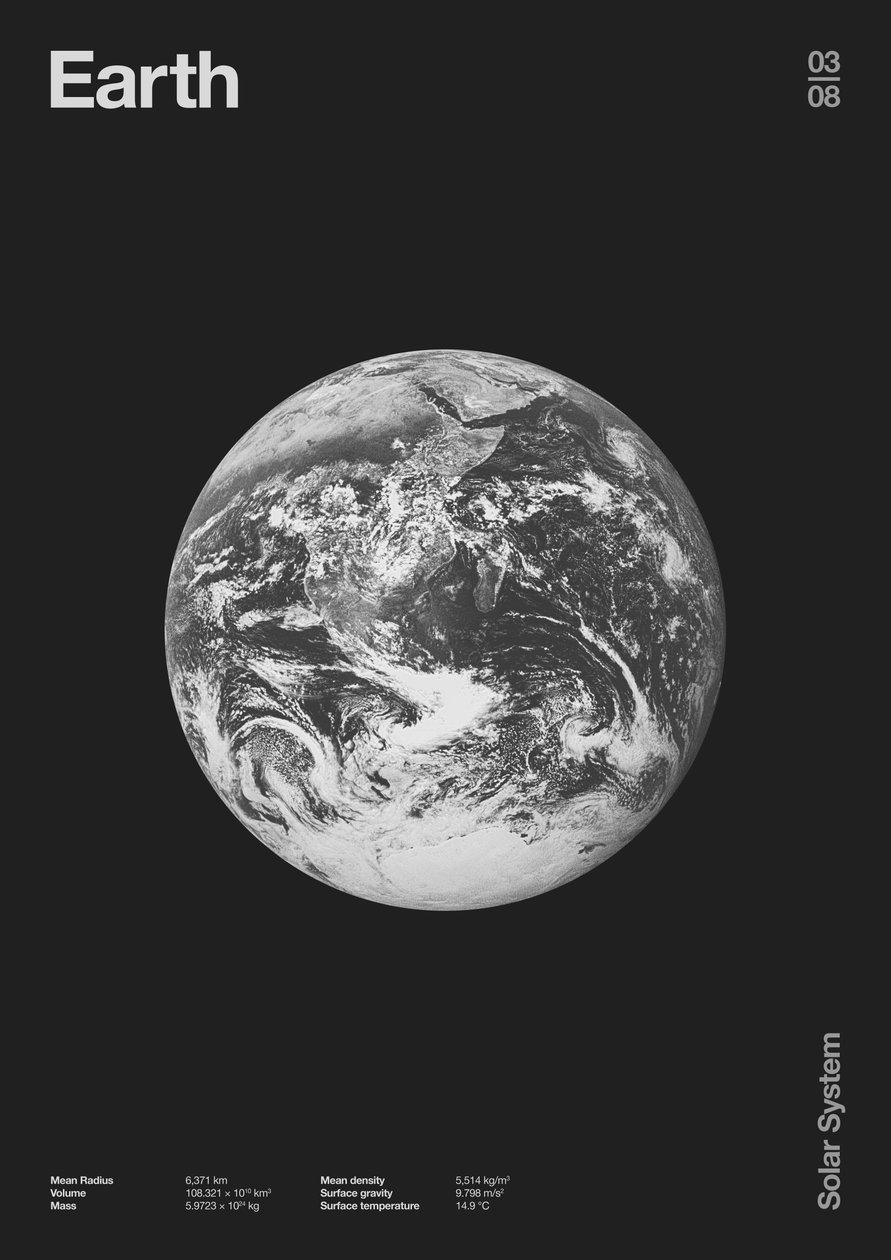 Earth : Minimal Planets Datas, 2023 (digital) av Florent Bodart