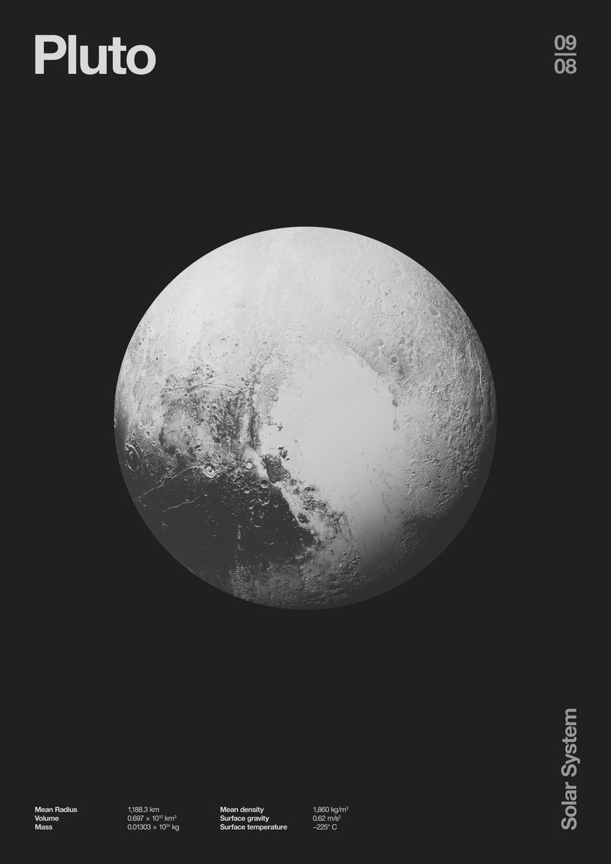Pluto : Minimal Planets Datas, 2023 (digital) av Florent Bodart