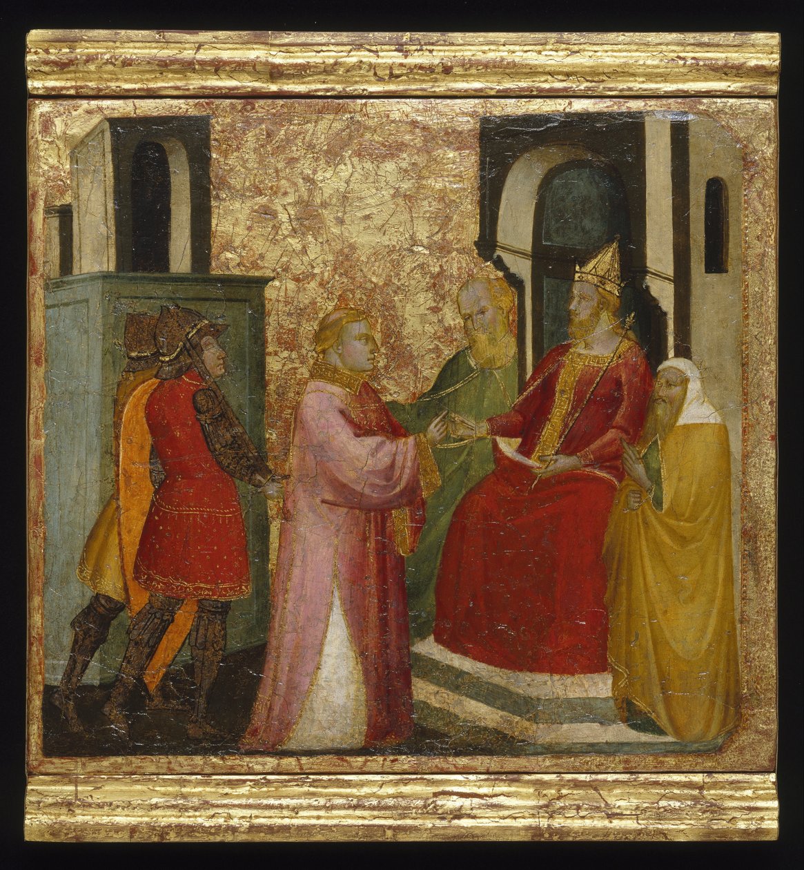 Saint Lawrence Arraigned før prefekt Valerianus av Florentine Lorenzo di Niccolò