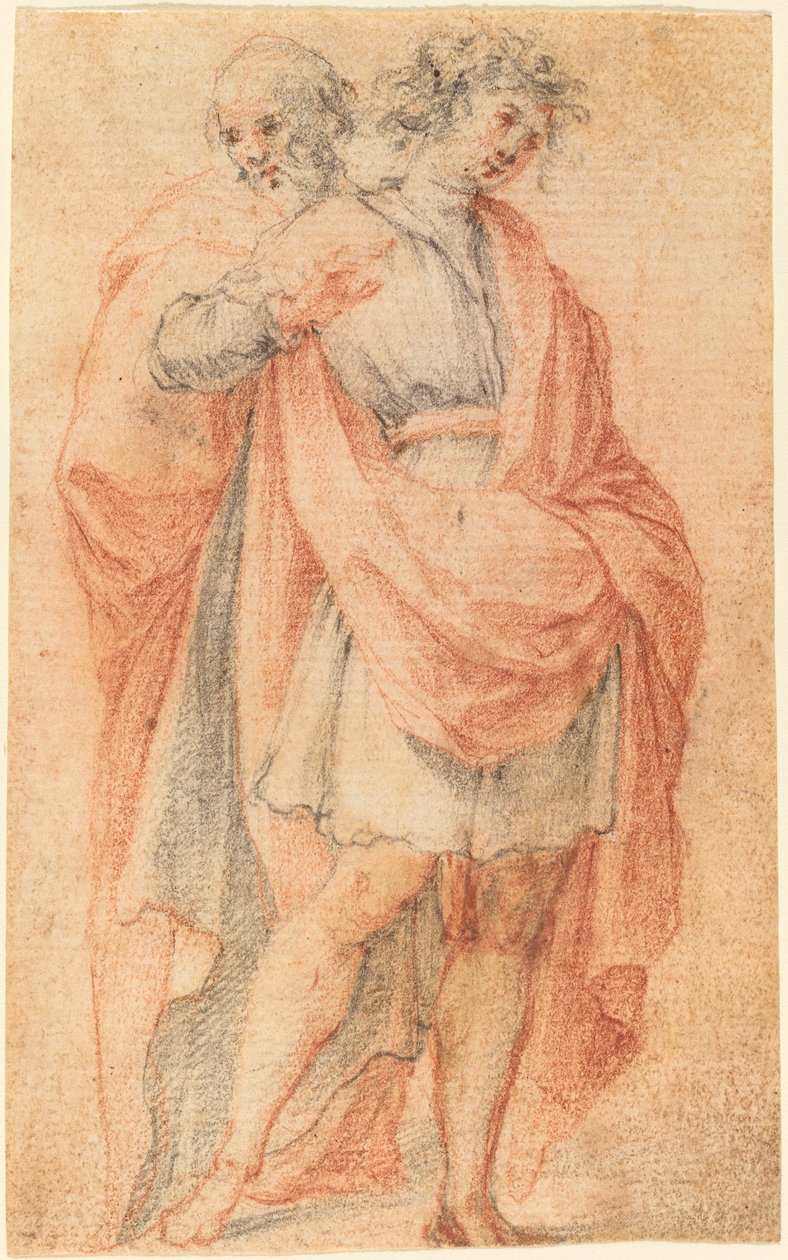 To mannsfigurer: En ungdom og en gammel mann av Florentine 17th Century