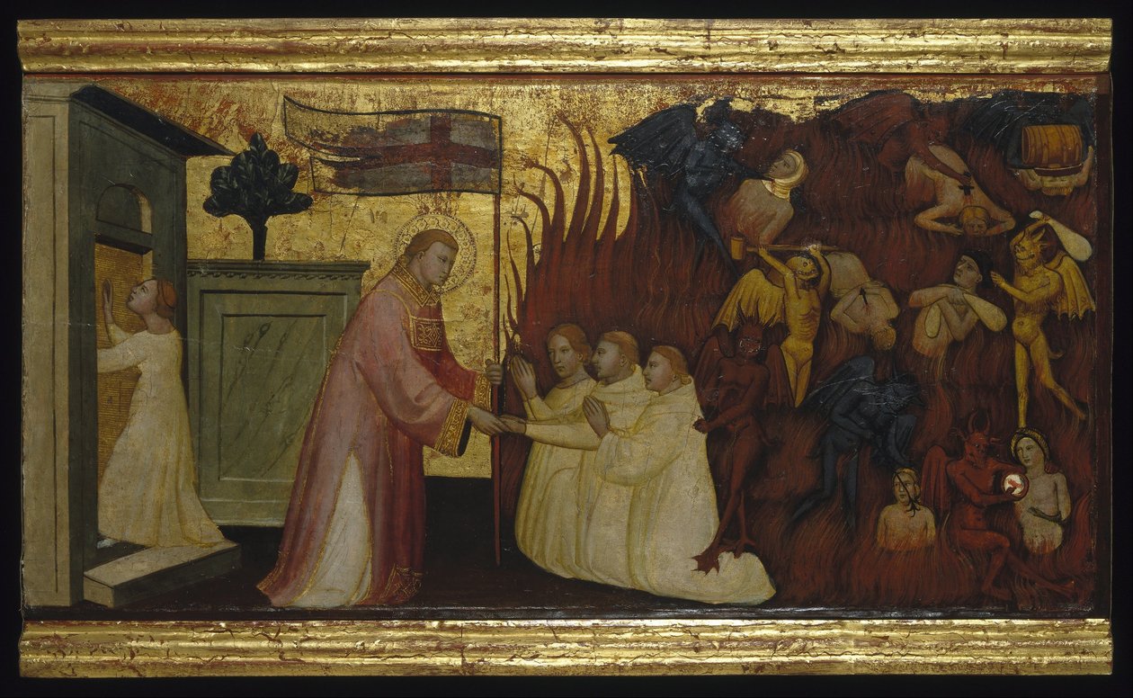 Saint Lawrence frigjør sjeler fra skjærsilden av Florentine Lorenzo di Niccolò Italian