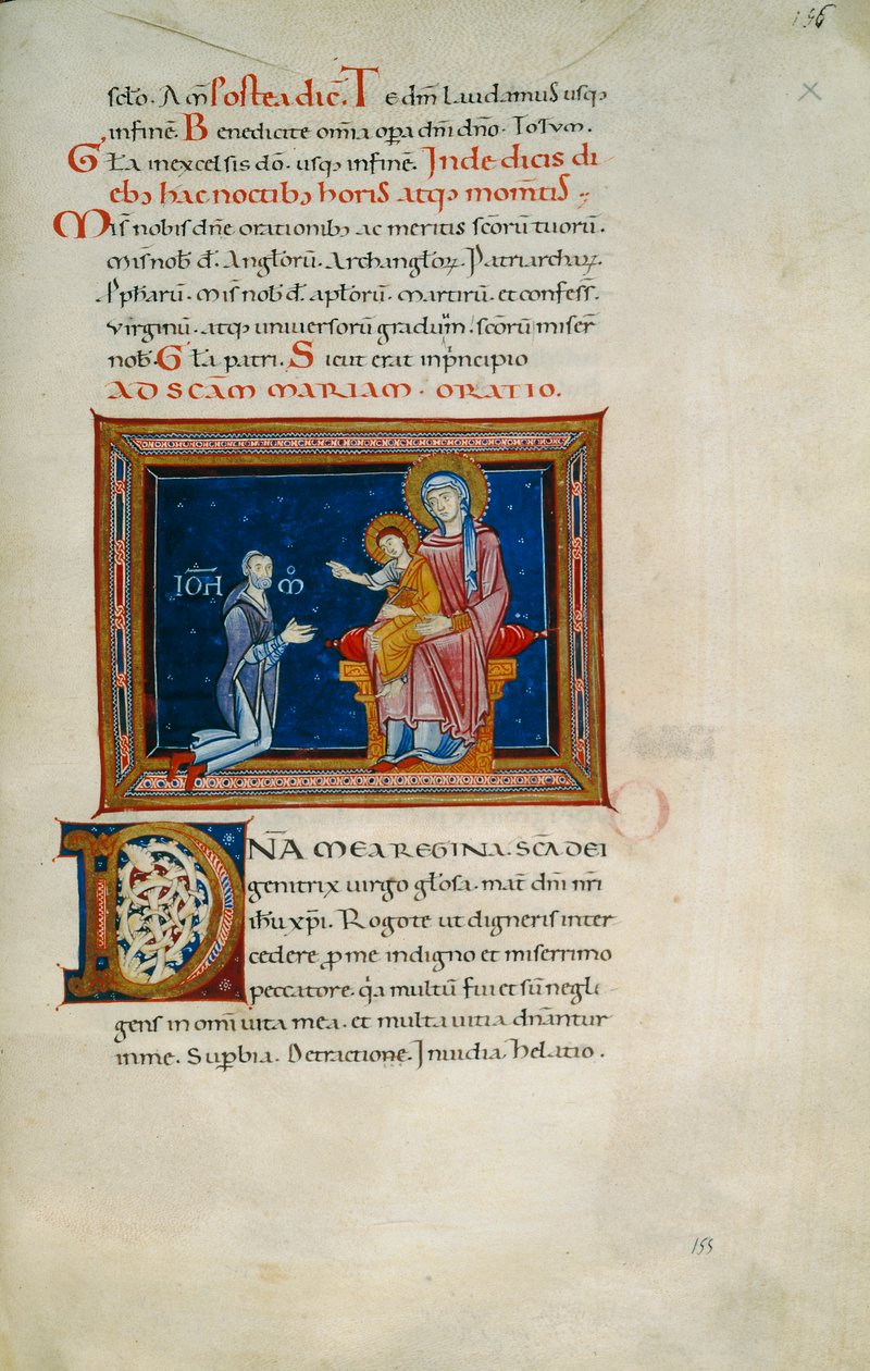Madonna på sin trone med barnet og giveren (Cod. Pluteo XVII.3, ca. 155) av Florentine School