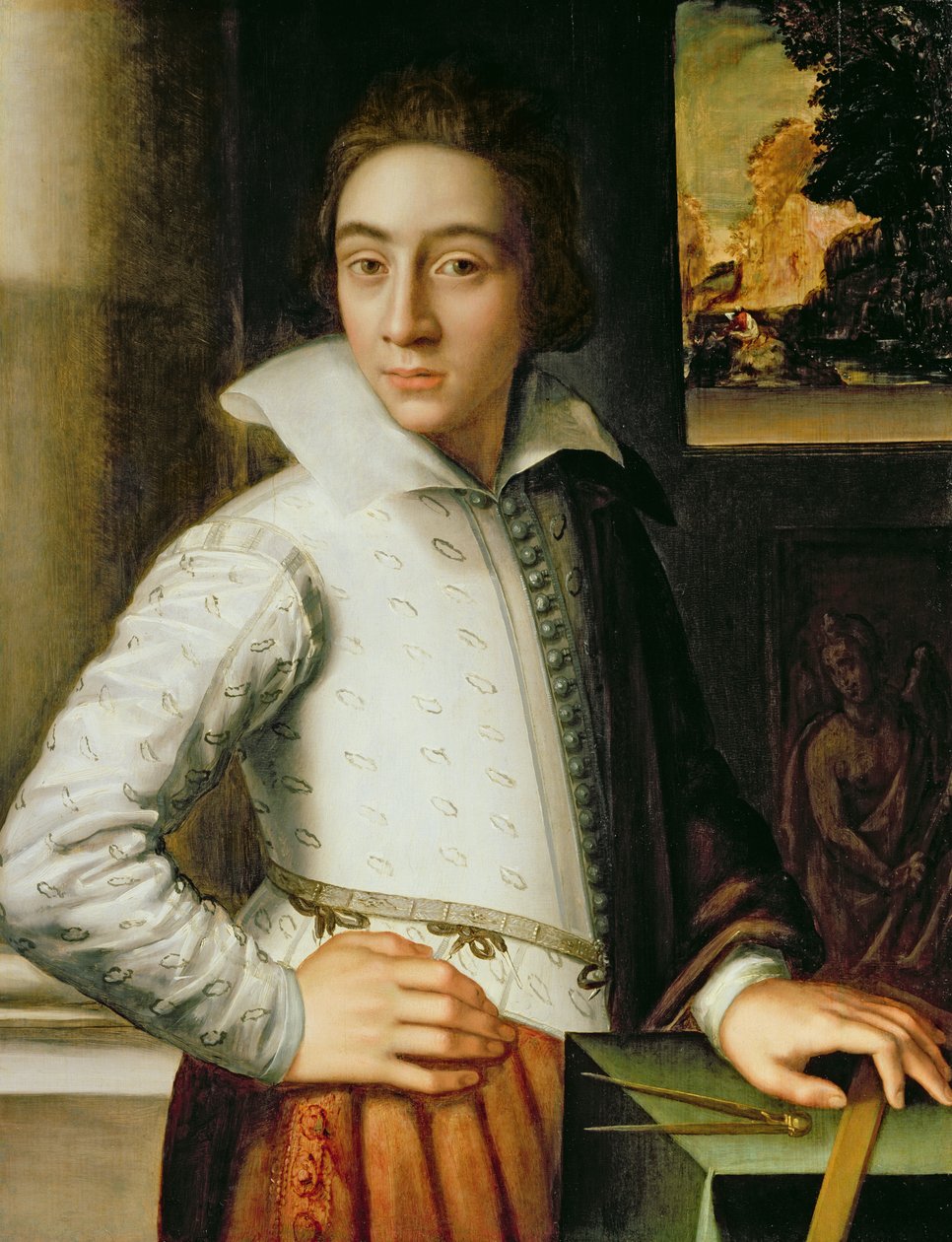 Portrett av en ung mann, midten av det sekstende århundre (olje på eikepanel) av Florentine School