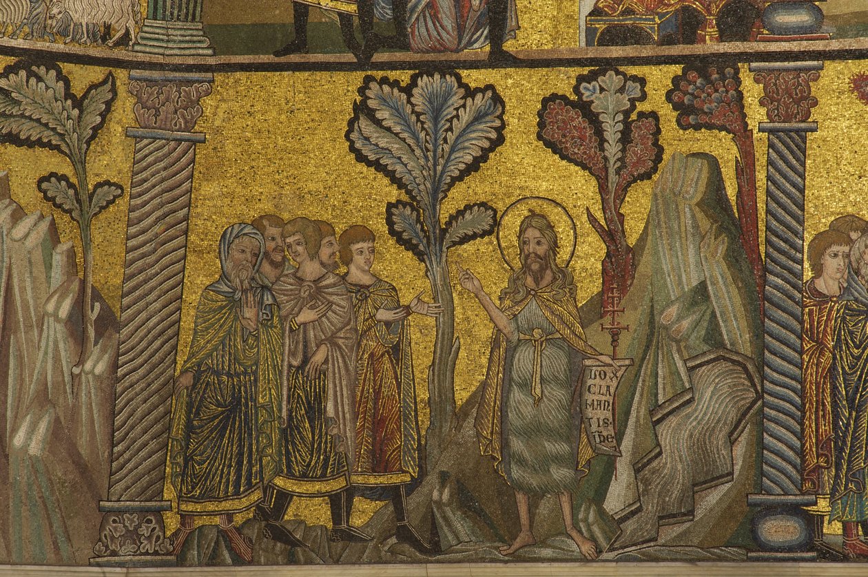 Baptistenes preken (mosaikk) av Florentine School