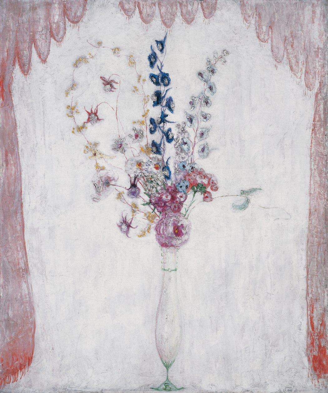 Delphinums and Columbine, ca. 1923 (olje på lerret) av Florine Stettheimer