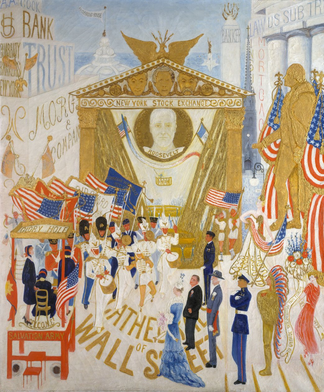 Katedralene i Wall Street, 1939 av Florine Stettheimer