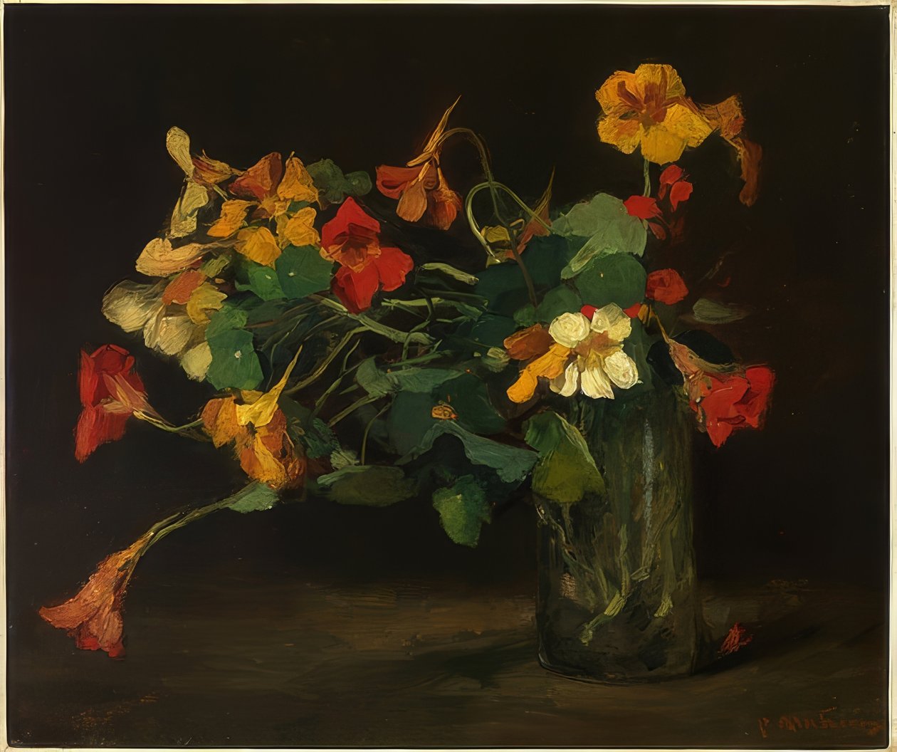 Stilleben med blomster med nasturtiums av Floris Arntzenius