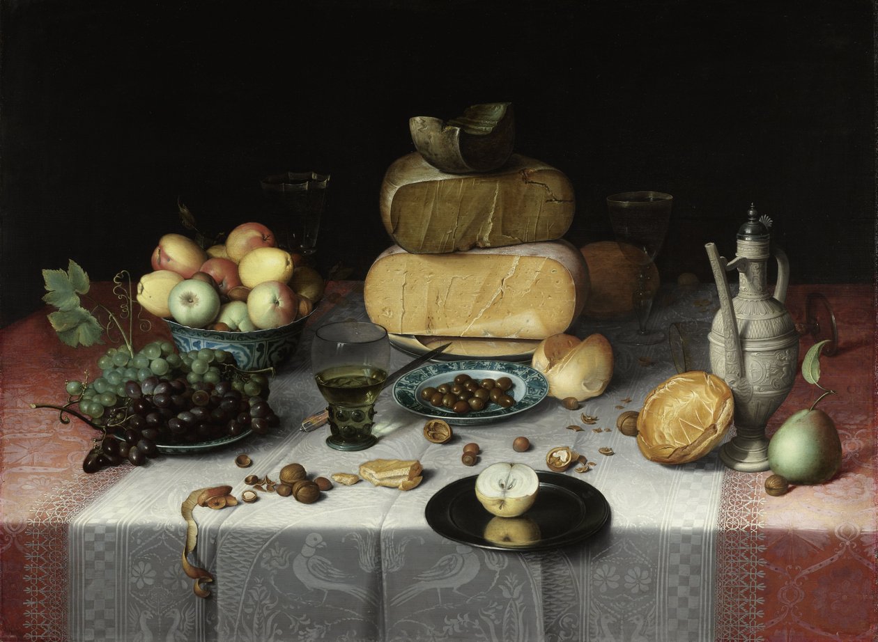 Stilleben med ost, ca. 1615 av Floris Claesz. van Dyck
