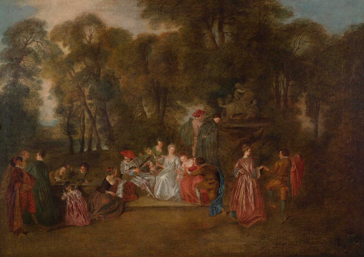 Galant fest av Follower of Antoine Watteau