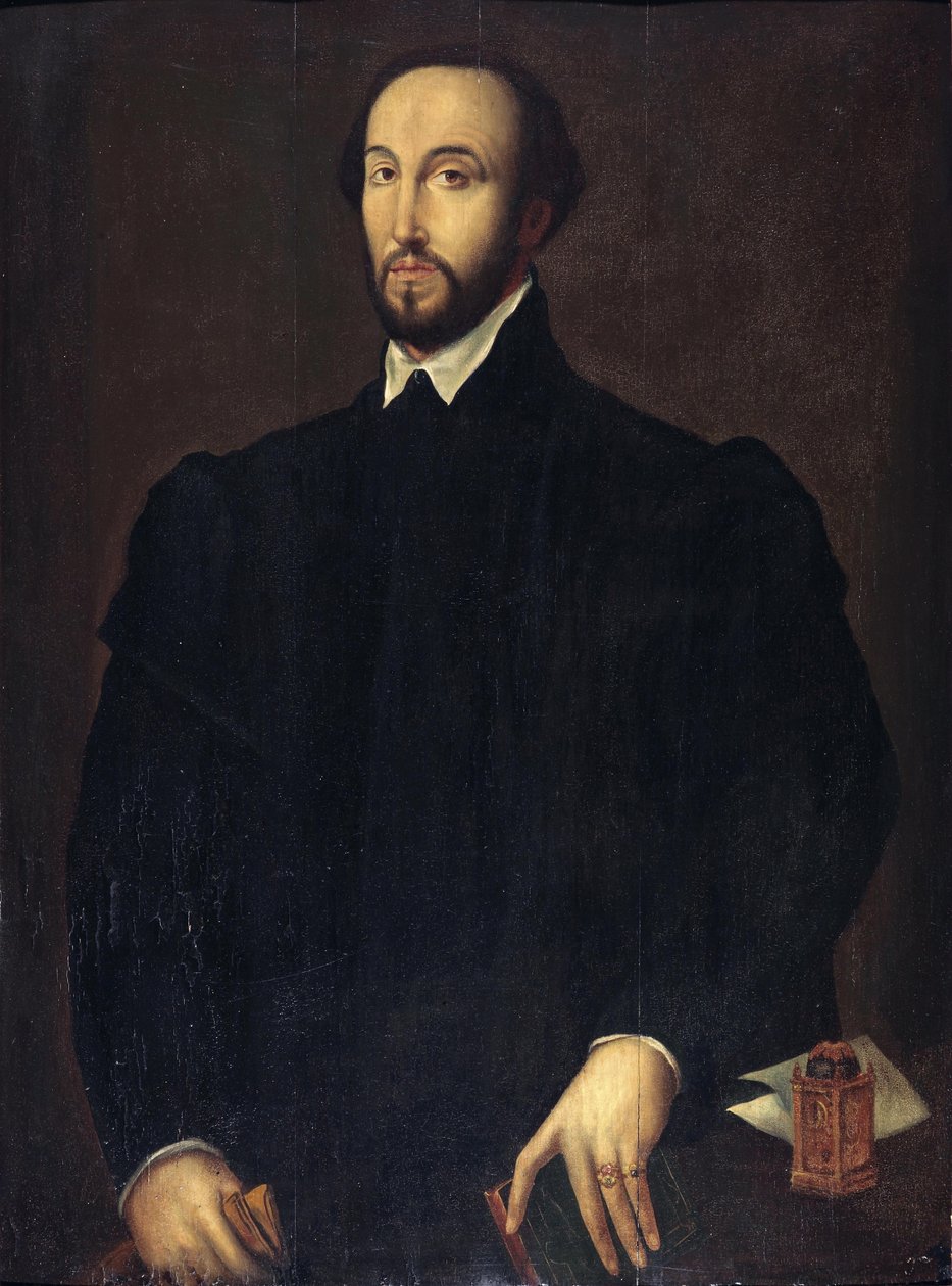 Portrett av Antoine Perrenot de Granvelle (1517-1586), kardinal og minister i det spanske Nederland av Follower of Antonis Mor