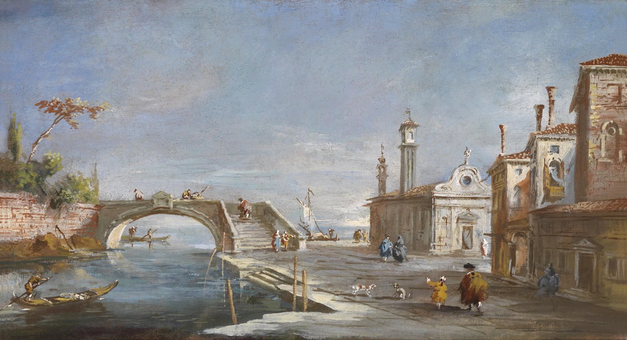 En kanal i Venezia av Francesco after Guardi