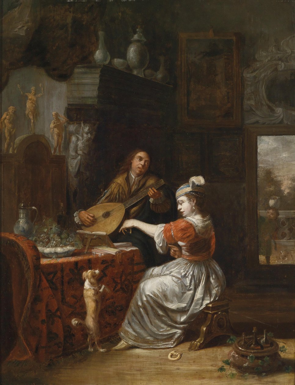 Den musikalske kjærlighetserklæringen av Follower of Gabriël Metsu