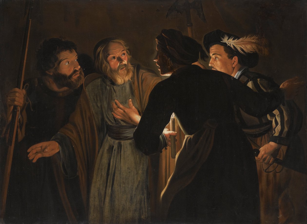 Denial of Saint Peter av Follower of Gerard Seghers