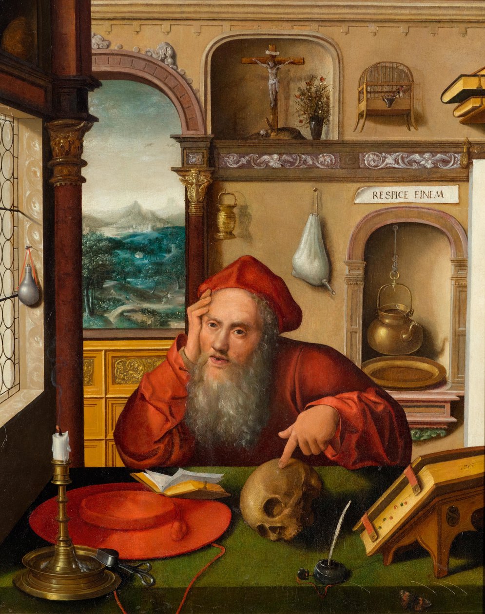 Saint Jerome i saken av Follower of Joos van Cleve