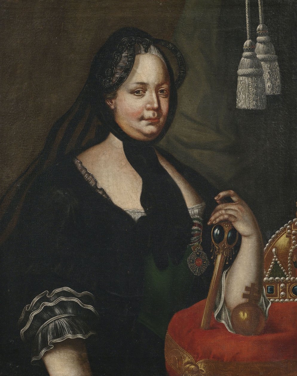 Keiserinne Maria Theresa i enkedrakt av Follower of Joseph Ducreux