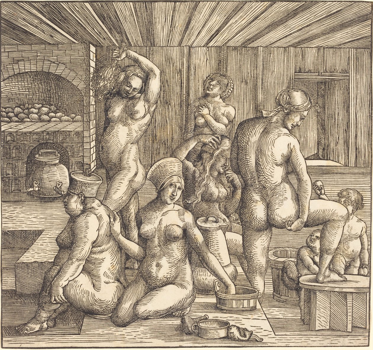 Kvinners bad av Follower of Albrecht Durer