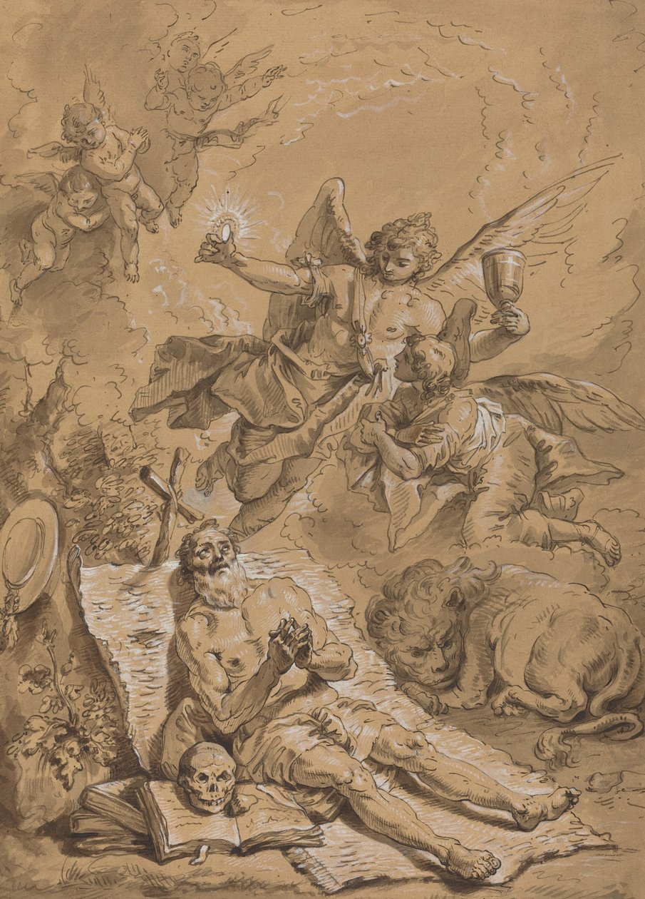 Siste nattverd av Saint Hieronymus av Follower of Francesco Fontebasso